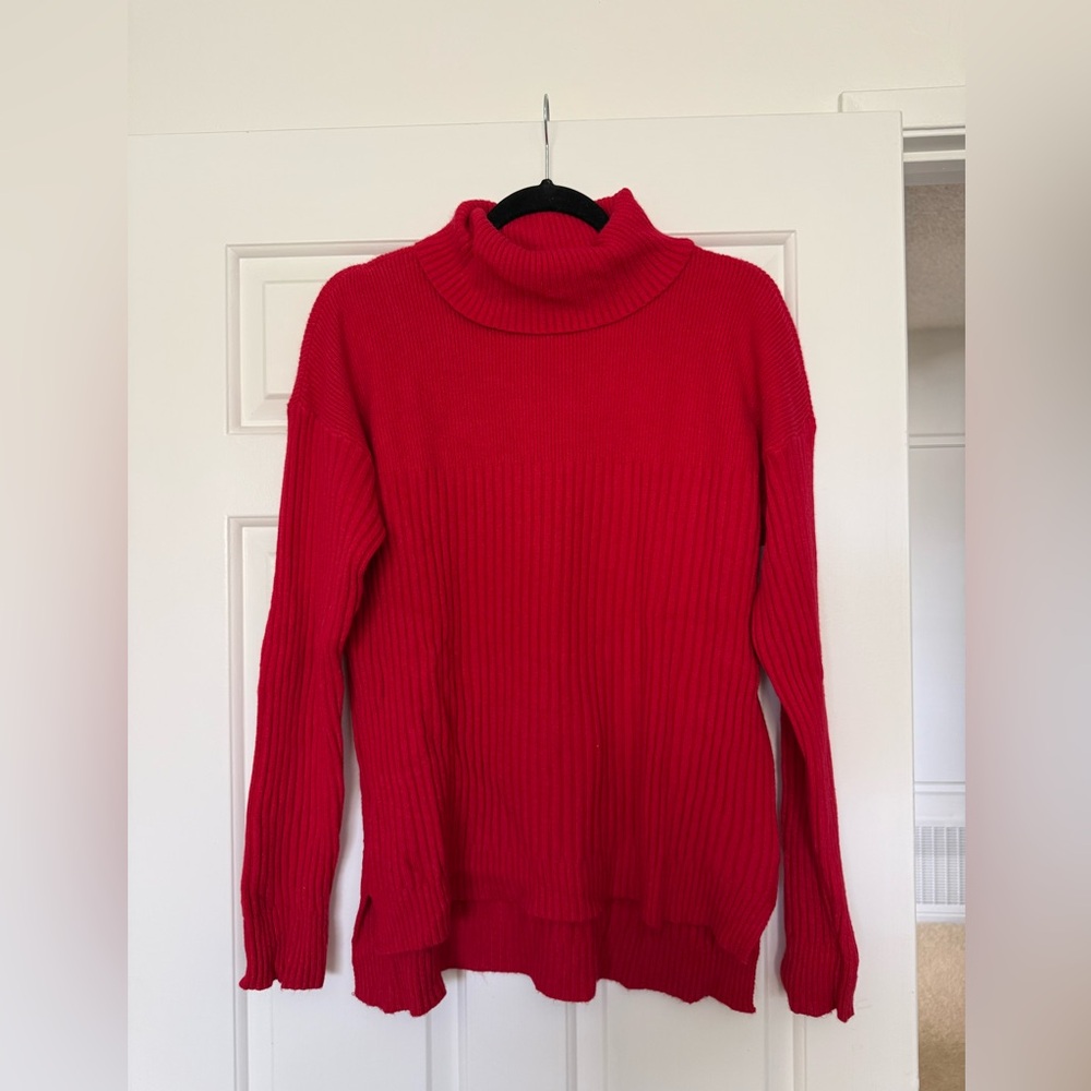 Cyrus Red Cowl Neck Sweater